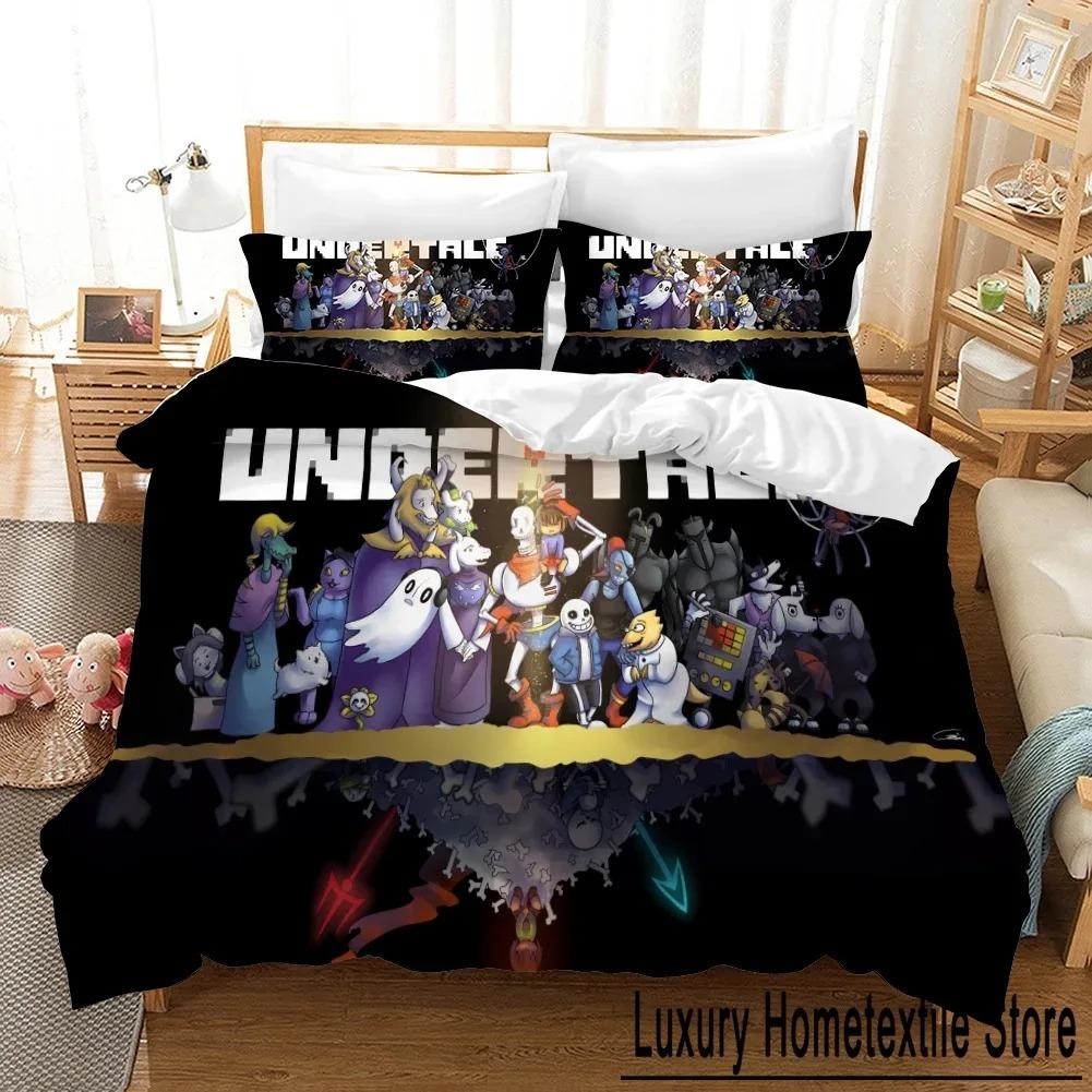 3D Printed Undertale Game Frisk Sans Papyrus Bedding Set Boys Girls Twin Queen Size Duvet Cover Pillowcase Bed Kids Adult
