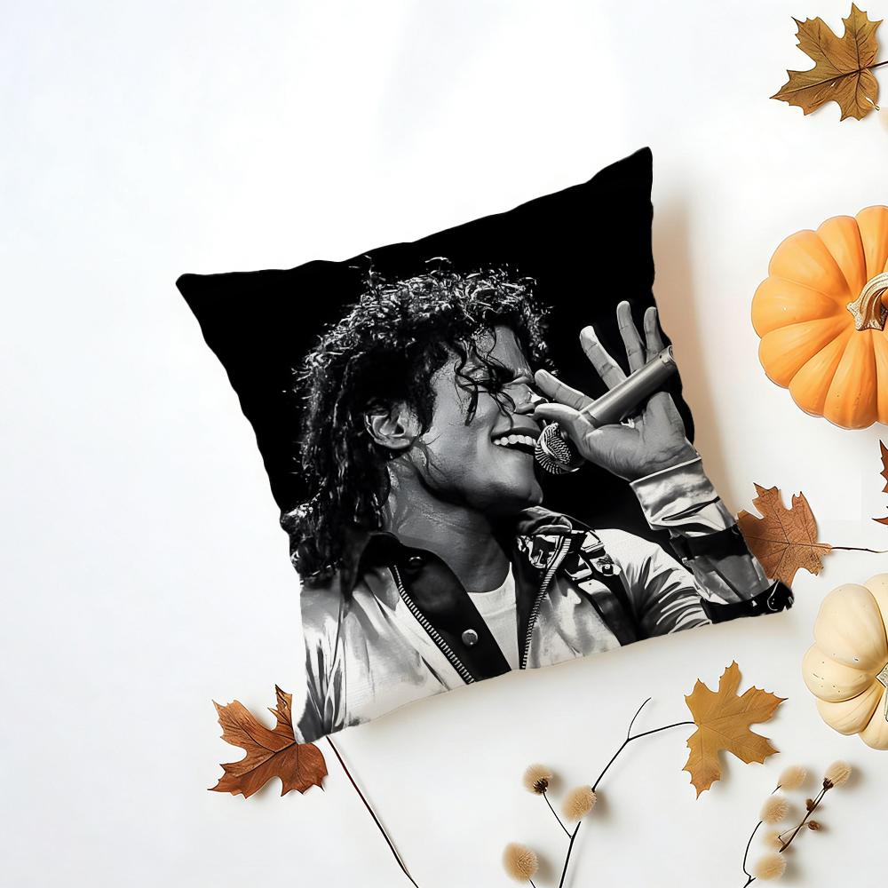 Michael Jackson Kissenbezug Waschbar Leinen Kissenbezug Weich für Tägliches Sofa Bett Wohnzimmer Dekoration