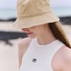 WHITE SANDS Unisex Four-season Basic Embroidered Logo Bucket Hat Beige