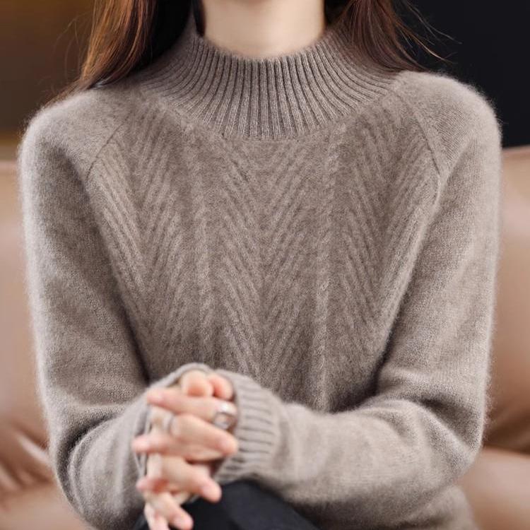 

Корейский полосатый свитер женский однотонный свитер с высоким воротом с длинными рукавами вязаный свитер пуловер базовый свитер осенне-зимняя женская одежда L хаки