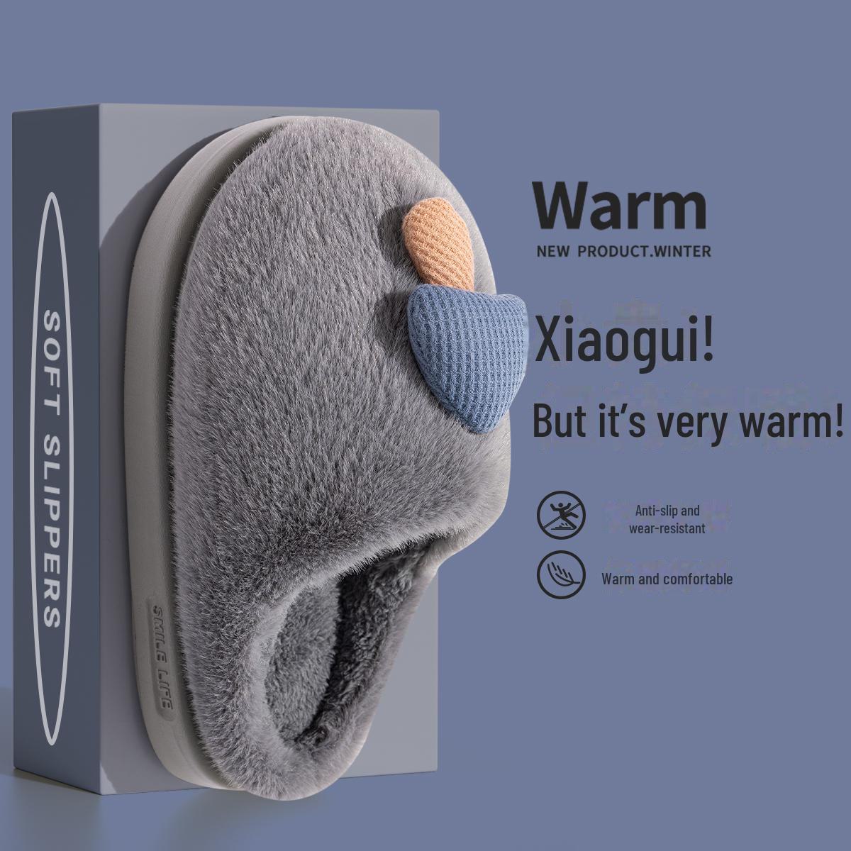 

Тапочки из хлопка с нескользящей подошвой для женщин и детей - домашние осенне-зимние меховые тапочки 42-43 for size 41-42