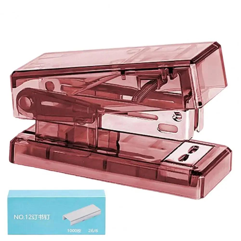 Transparent Labor-saving Flexible Book Order Household Mini Small Stapler Creative Student Desktop Stapler School Supplies New