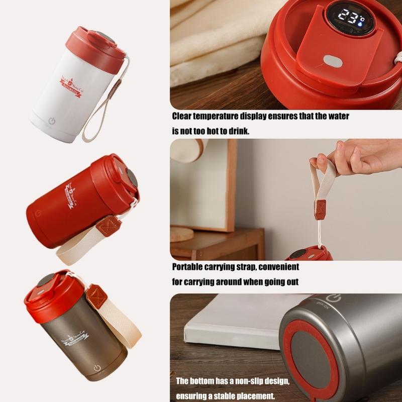 316 Nonrust Steel Auto Stirring Travel Mugs With Intelligent Temperature Monitor 300ml Capacity Leak proof Designs Home Office Use