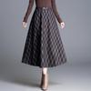 Wool Plaid High-Waisted A-Line Skirt - 2025 Winter Collection