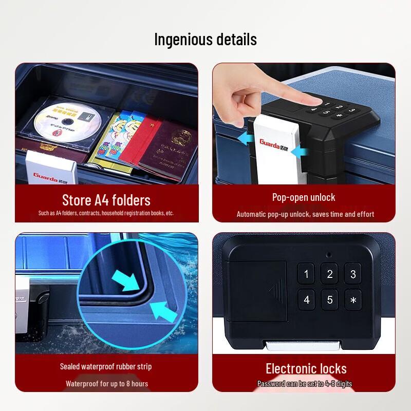 Cassaforte ignifuga Shield 2030DC per documenti formato A4 con serratura elettronica