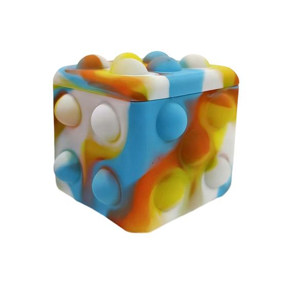 Stress Relief Toy Macaron Gradient Color Food-Grade Silicone Bubble Popper Hand-Eye Coordination Development 3D Cube Sensory Fidget