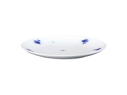 Okura Porzellan Mini Blaue Rose Teller, 19,5 cm Durchmesser, Mikrowellen- und spülmaschinenfest, Hergestellt in Japan, 33H/8180