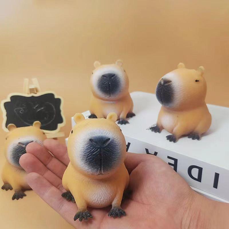 Capybara Relax Squeeze Toy TPR Novelty Cartoon Animal Anti Stress Relief Funny Creative Fidget Decompression Pinch Toy for Kid