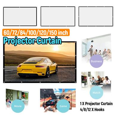 60 72 84 100 120 150 inç Projektör Perdesi 16:9 Ev Ofisi KTV Ekranı