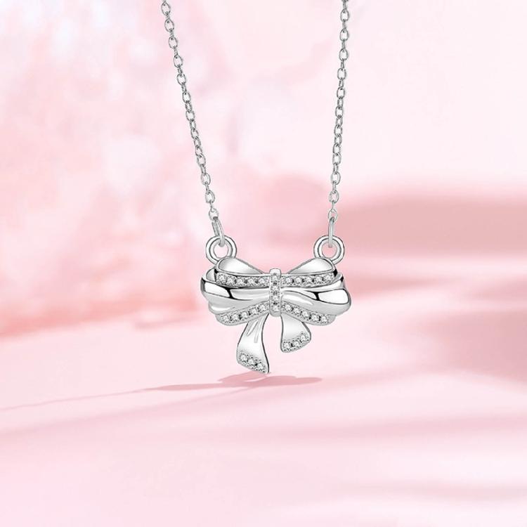 Girls Collar Diamante Bowknot Necklace Jewelry Choker Chain Glinting Crystal