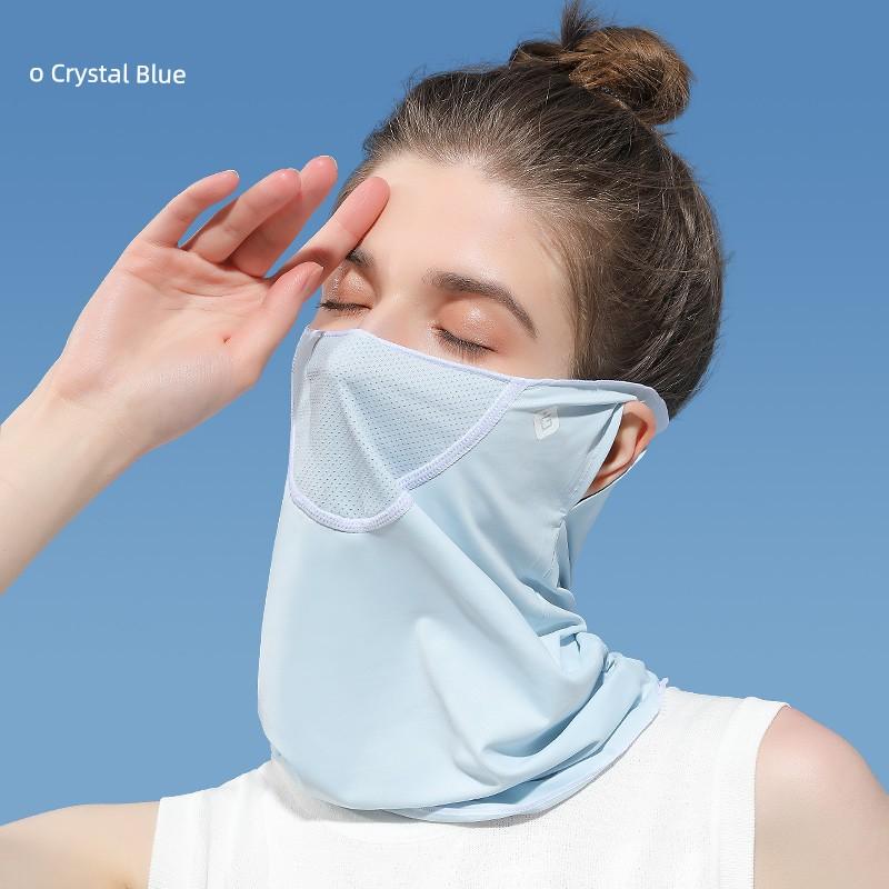Ice Silk Full Face Women Sun Mask Scarf Bandana