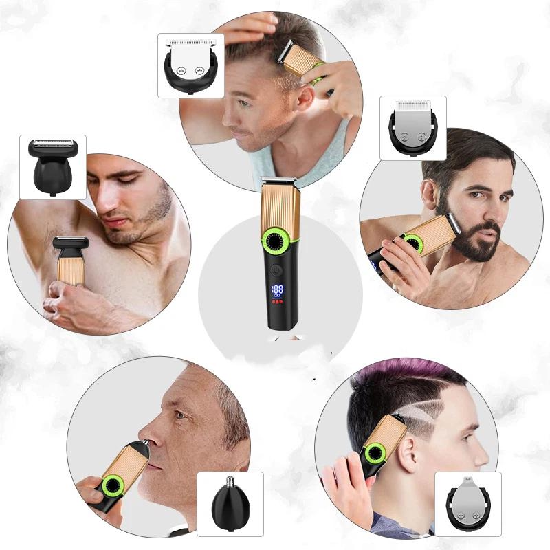 New electric full-body washing digital display hair clipper machine multi-purpose electric clipper razor nose hair set