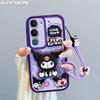 KEYSION Shockproof Case for VIVO Y31 5G with Lanyard Soft Silicone Cute 3D Cartoon Doll Phone Back Cover for VIVO Y31 5G
