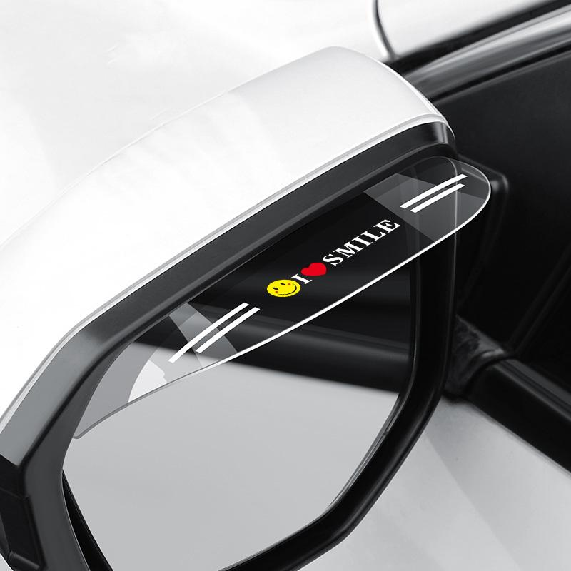 2Pcs Car Rearview Mirror Rain Cover Carbon Fiber Side Mirror Protector Waterproof Shield Rain Eyebrow Universal Auto Accessories
