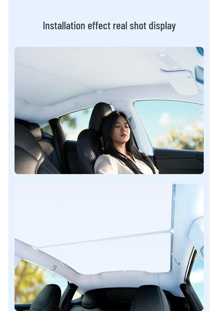 Tesla Model Y/3 Sunroof Sunshade: Upgraded Graphene Skylight for Sun Protection and Heat Insulation