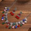 Boho Chic Beaded Tassel Choker Necklace & Retro Earrings Set for Women