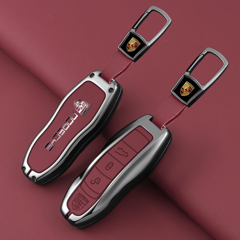 Fashion Car Key Case Cover Shell For Porsche Panamera Spyder Carrera Macan Cayman Cayenne 911 970 981 991 Keychain Fob Accessory