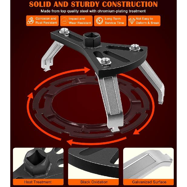 Universal Fuel Pump Removal Tool, 5.31" to 7.17" Adjustable Fuel Pump Lock Ring Tool, Fuel Tank Lock Ring Removal & taller Tool, Car Fuel Lid Tank