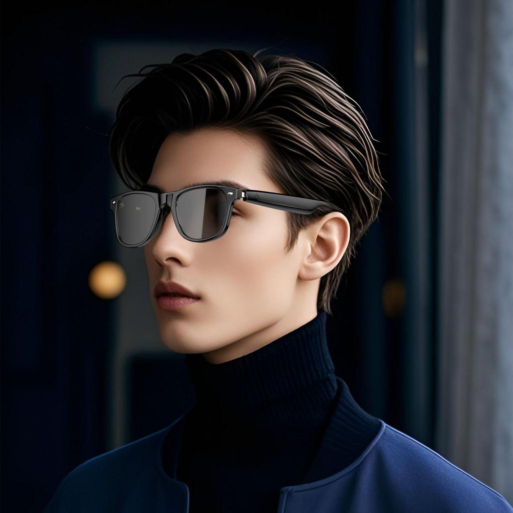 AI-Enhanced Bluetooth Translation Sunglasses with Wireless Audio and UV Protection.