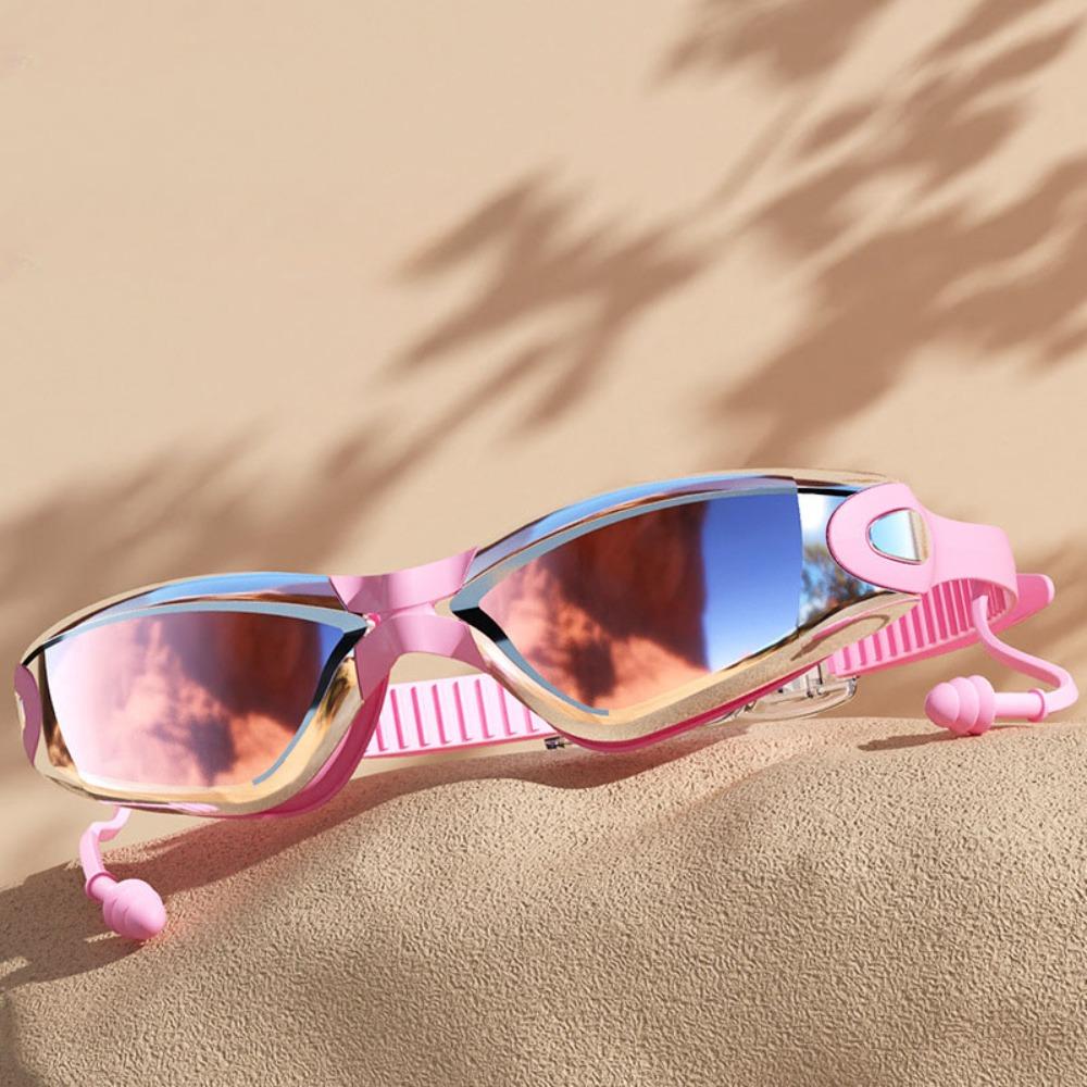 

Очки для плавания с защитой от запотевания, очки для плавания с широким обзором, очки для тренировок по плаванию, плавательные очки, для начинающих розовый