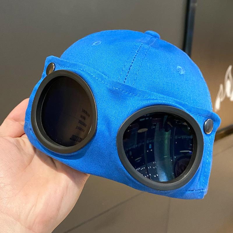 

Пилотная модель кепки, модная бейсболка с обратным козырьком + съемные солнцезащитные очки, уличная личность, универсальная шляпа, спорт 56-58cm