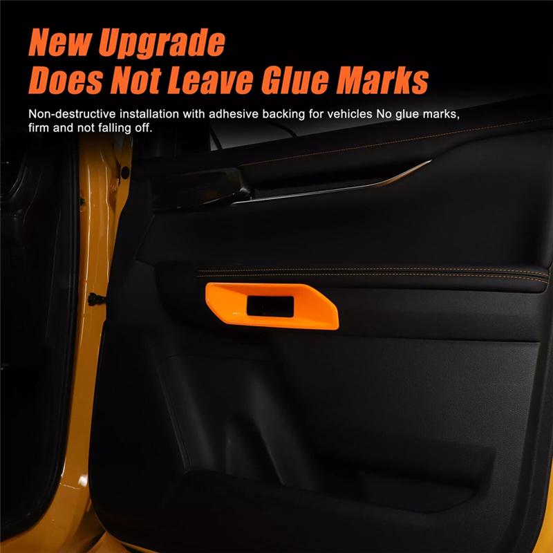 For Ford Ranger 2024 Car Door Armrest Cover Frame Trim Interior Accessories Orange-A87Q