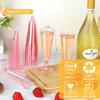 50/25 Champagne Glasses Disposable Cocktail Plastic Red Wine Tall Glasses Gold Powder Martini Glasses Party Bar