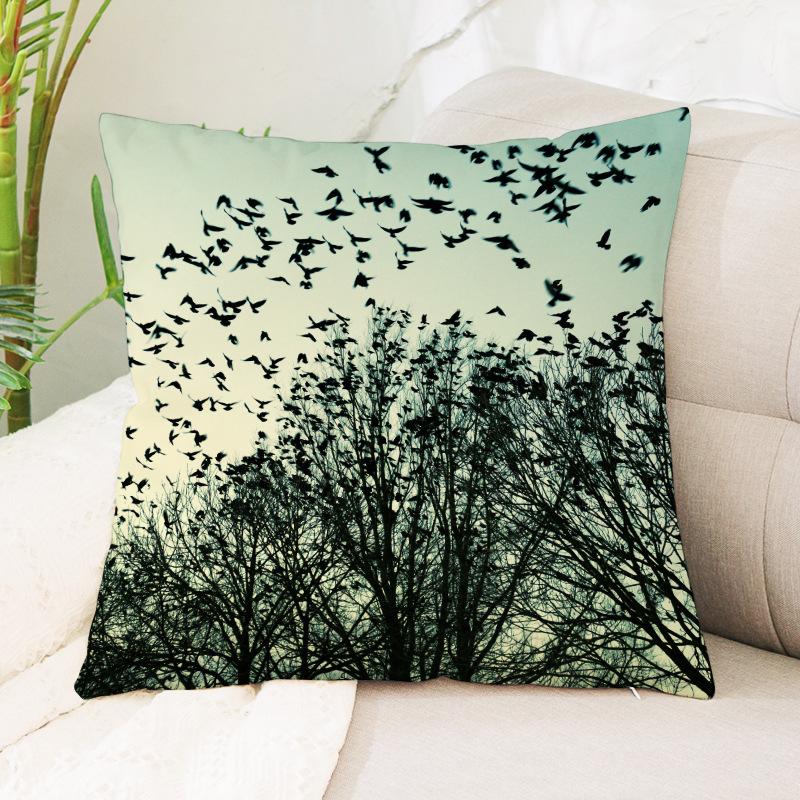 

Чехол на подушку с рисунком «Чайка», пляж, закат, пейзаж, украшение для дома, гостиной, дивана, подушка для талии, подушка, наволочка 40X40CM