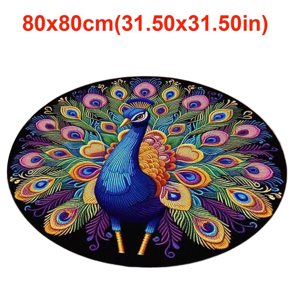 Special-shaped Peacock Carpet Non-slip Door Gasket Blanket  for Living Room Tea Table Bedside