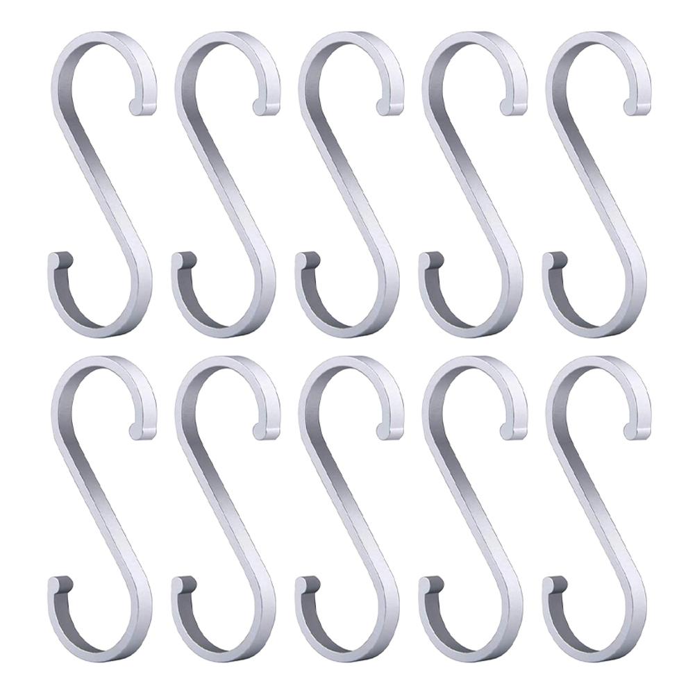 Aluminum S Hooks For Kitchen Gadget Space-saving Hooks Hanging Hooks Scratch Resistant 10 Pack Easy Installation
