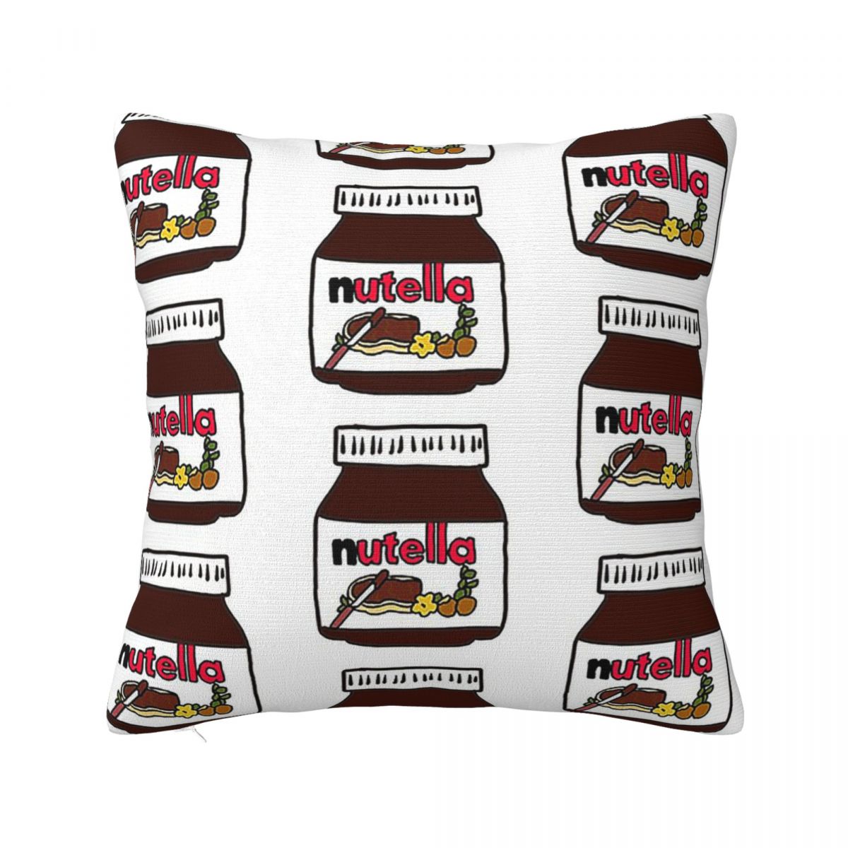 Nutella Square Pillowcase Pillow Cover Polyester Cushion Decor Comfort Throw Pillow for Home Sofa 30x30 cm 12x12 in