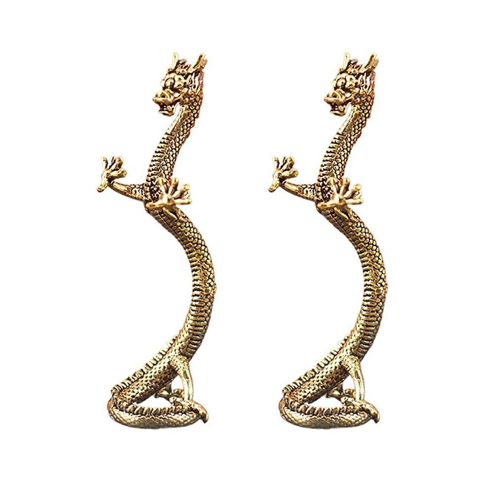 2pcs Zodiac Dragon Brass Dragon Figurines Vintage Dragon Ornament Birthday Wedding Gift