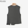 ZANZEA Women Casual V-Neck Summer Sleeveless Vest Tops