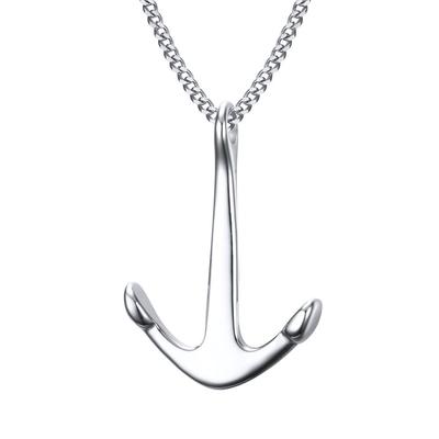 Brand Popular Necklace Anchor Stainless Steel Pendant Anchor Anchor Simple Stylish Silver Anniversary Gift Men's Women's Ship's Ship's
