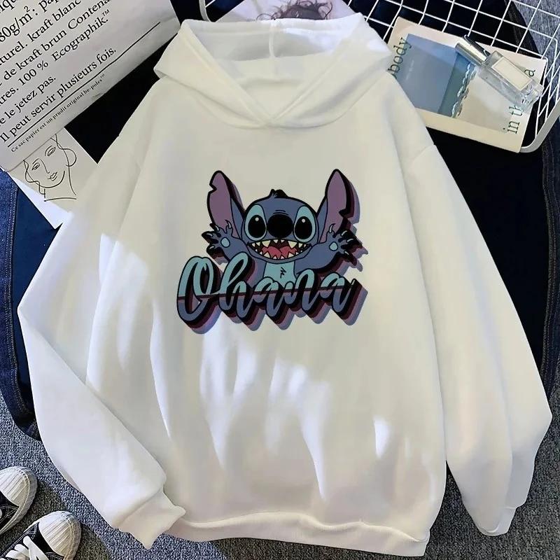 Stitch Angel Cartoon Print Children’s Hooded Sweatshirt Boy Girl Autumn Winter Daily Outdoor Casual Loose Warm Sportswear