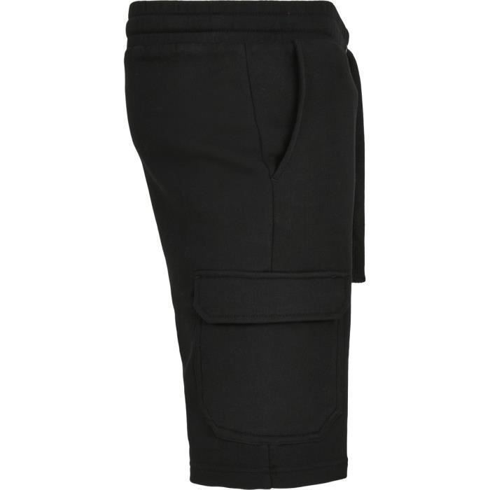 Short Cargo - Urban Classics - Noir - 100% Coton Biologique - Coupe Élastique - Poches Cargo