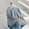 Women Bunny Backpack Plush Mini Fluffy Rabbit Ear Backpack Fuzzy Bunny Satchel Casual Daypack for Girls