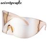 Mask Rectangle Sunglasses Women Men  Luxury Brand Designer Punk Sun Glasses Steampunk Y2k Sunglass Oversized Shield Goggles