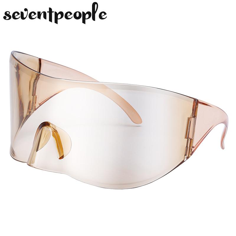 Mask Rectangle Sunglasses Women Men  Luxury Brand Designer Punk Sun Glasses Steampunk Y2k Sunglass Oversized Shield Goggles