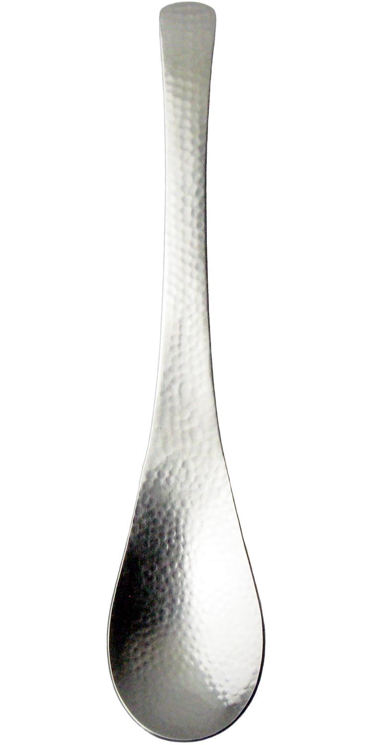 Nagao Style Ladle Matte Stainless Hammered Made in Japan Japanese-Western Spoon, 18cm, Finish, 18-8 Steel, Finish,