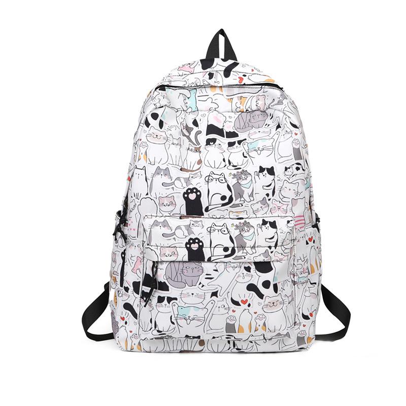 Schoolbag new high-value Japanese niche personality graffiti comic trendy cool backpack men and women lightweight large-capacity backpack