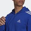 Adidas French Terry 3-Streifen Kapuzenjacke mit durchgehendem Reißverschluss Herren Jacke Blau HE4427