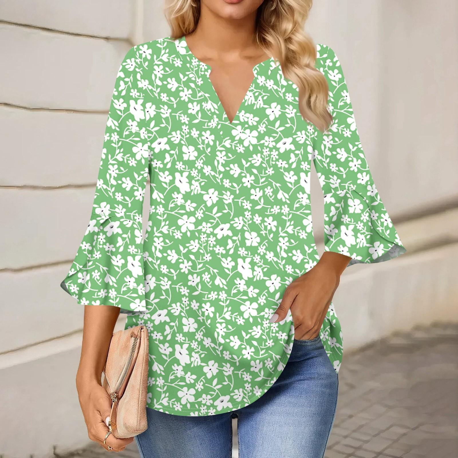 

Женская рабочая рубашка с плиссировкой и рукавом 3/4, рубашка с V-образным вырезом, повседневная рубашка с завязками на талии, деловая рубашка M