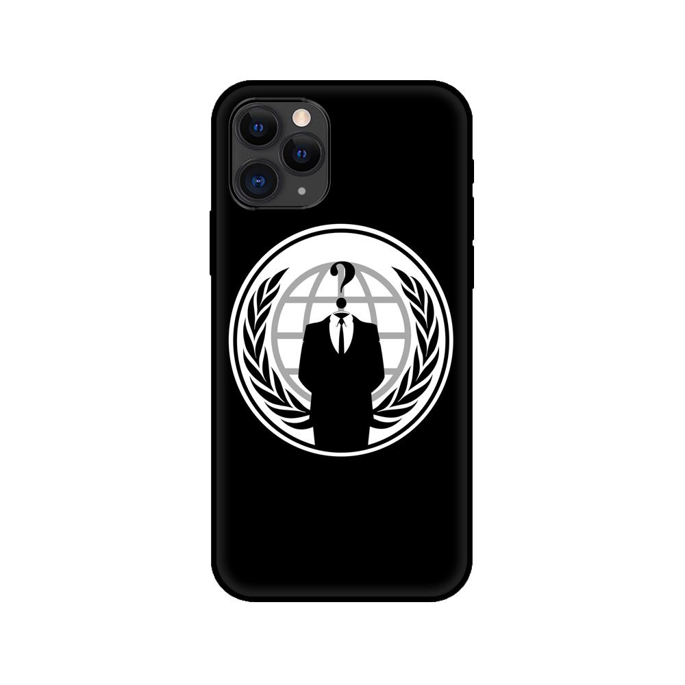 Black Tpu Case for Iphone 5 5s Se 2020 6 6s 7 8 Plus X 10 XR XS 11 12 Mini Pro MAX Back Cover Anonymous