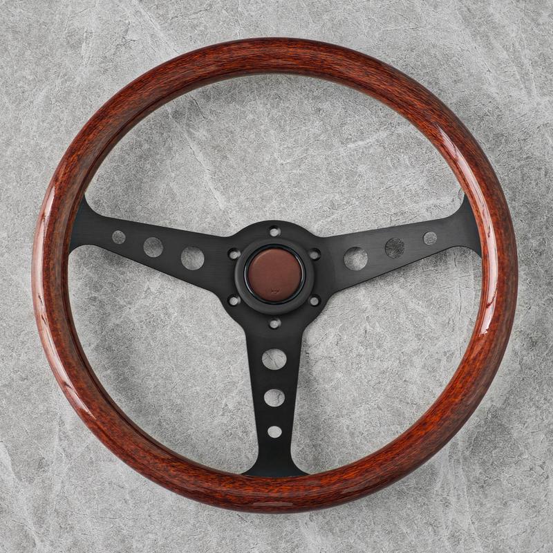Universal Heritage Indy Wood Grain Steering Wheel 14inch Classic Racing Sports Car Steering Wheel