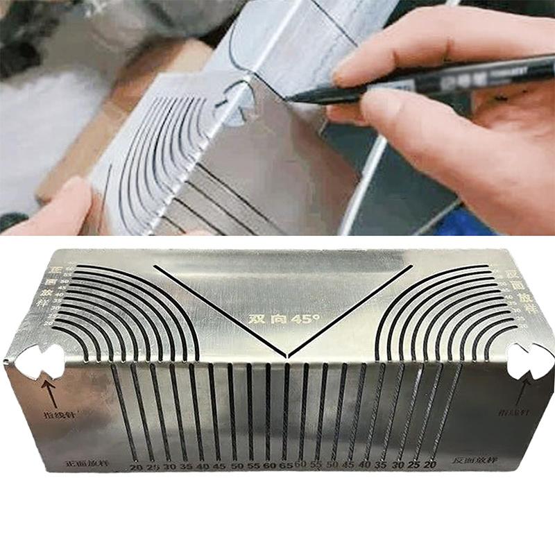Bogenmarkierungswerkzeug Präzisions-Flexwinkel Aluminiumlegierung Gehrungswinkel Messlineal Multifunktionales Markierlinien-Messwerkzeug Lineal