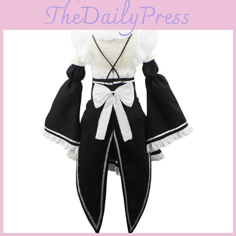 Elegant Zero Kara Hajimeru Isekai Seikatsu Twins Ram/rem Versatile Cosplay Maid Dress With Matching Headwear