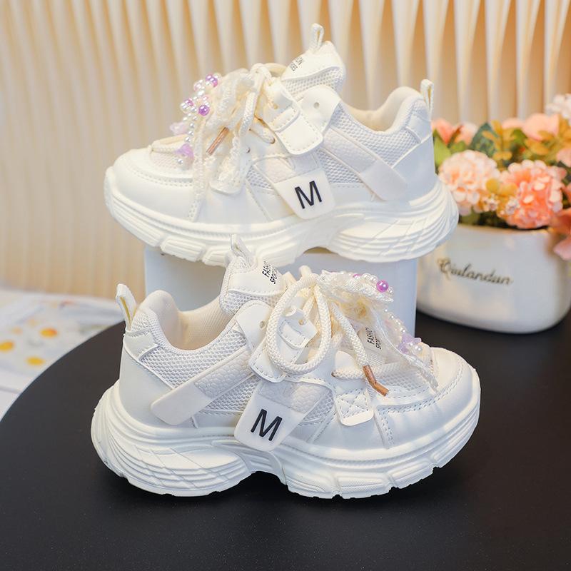 

Детская спортивная обувь Мальчиковая сетчатая обувь 2025 весна новая мягкая подошва дышащая обувь для девочек средних и старших детей универсальные кроссовки для пап 30