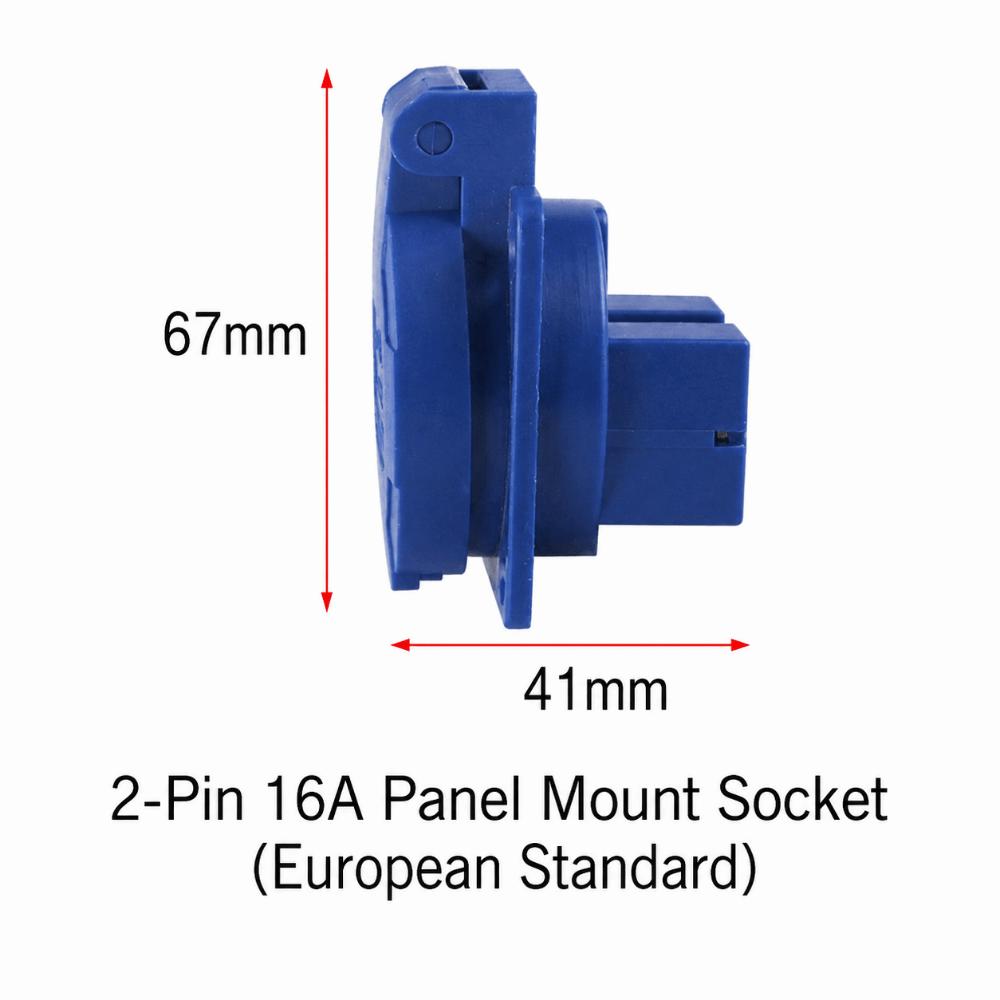 2 Pin 16A Industrial Connector Single Phase EU Standard Plug Waterproof Fitting  Outdoor Equipment