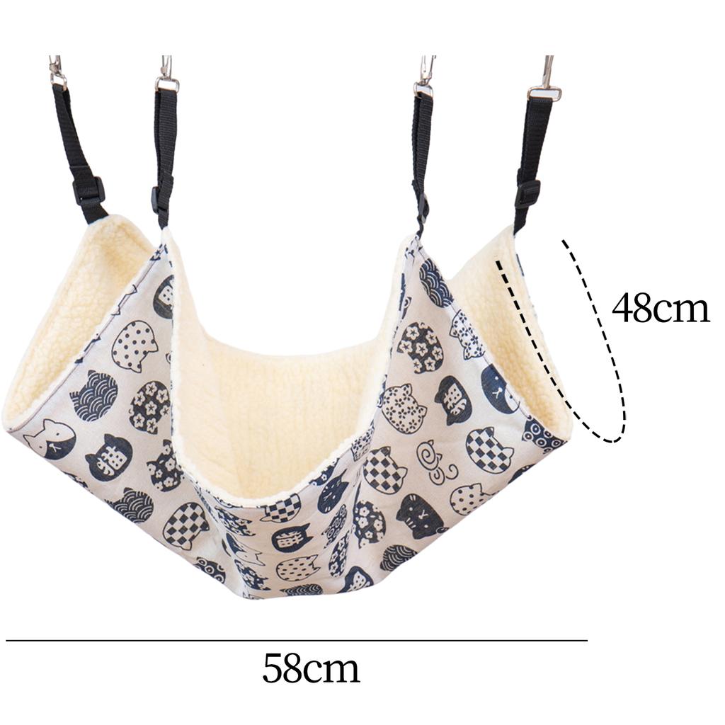 Cat Hammock Bed with Adjustable Straps Hanging Soft Pet Bed for Indoor Cats Pet Cage Accessories Small Dogs Chinchilla Hamster